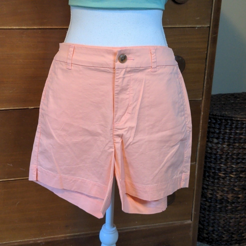 Old Navy CORAL HIGH WAISTED PASTEL mid-length shorts Sz 6 - Picture 2 of 12